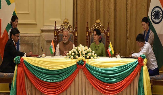 دو طرفہ تعاون کو فروغ دینے کے لئے ہندستان اور میانمار میں کئی معاہدوں پر دستخط
