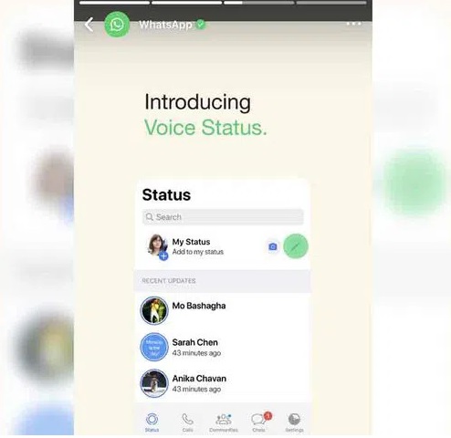 واٹس ایپ نے ’وائس اسٹیٹس‘ فیچر متعارف کرایا