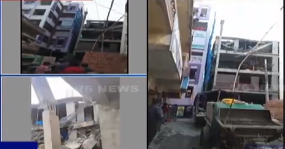 شہر حیدرآباد کے کوکٹ پلی علاقہ میں زیر تعمیر عمارت منہدم ہوگئی