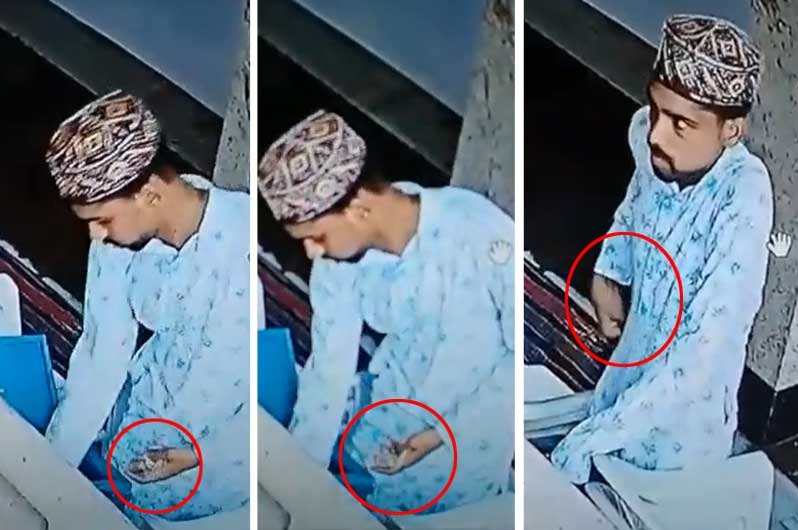 مسجد کے چندہ کے ڈبہ کو توڑ کر رقم کی چوری، ویڈیو وائرل