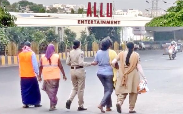 فلم پروڈکشن کمپنی کے سامنے خاتون کا نیم برہنہ احتجاج