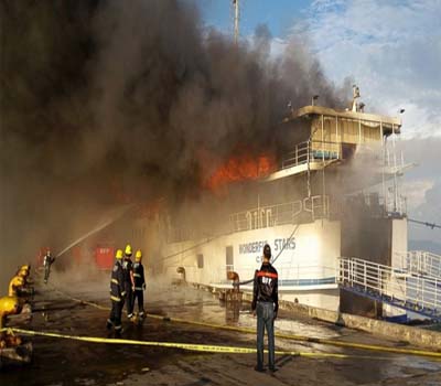 کشتی میں آگ لگنے سے دوافراد زخمی:فلپائن