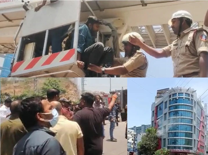 حیدرآباد کی گرین باورچی ہوٹل میں آگ لگ گئی