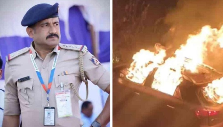 کرناٹک: پولیس انسپکٹر خوفناک سڑک حادثے میں جل کر ہلاک