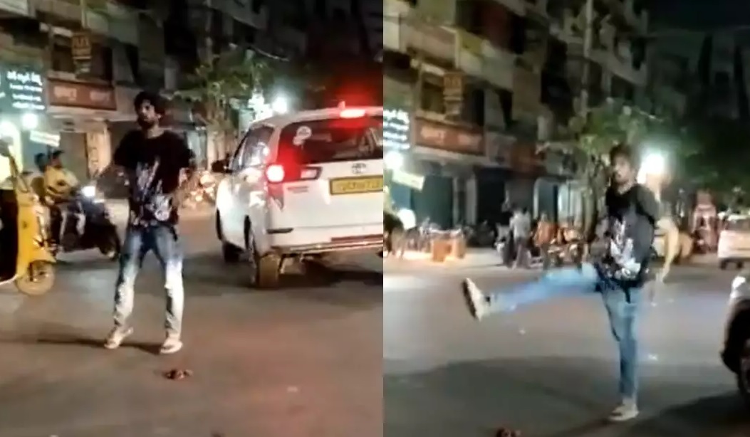 حیدرآباد میں بیچ روڈ پر ایک شخص کی مسلمانوں کے ساتھ بدسلوکی کی ویڈیو وائرل، FIR درج