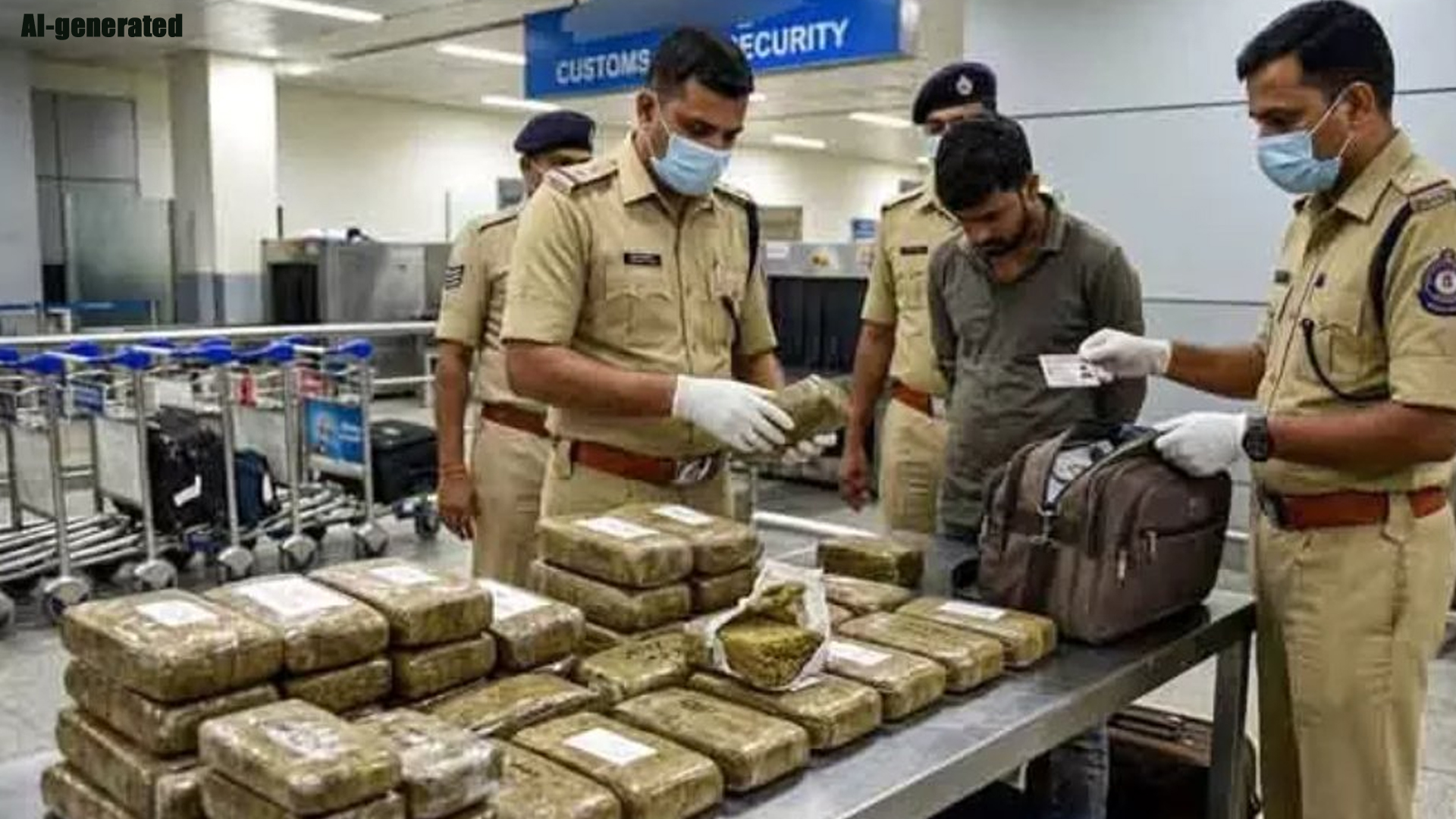 شمس آباد ایئرپورٹ پر کسٹمز کی کارروائی، 14.7 کلو گانجا ضبط، مسافر گرفتار