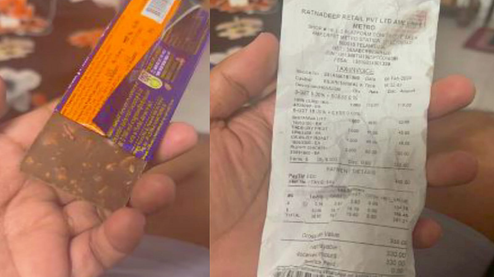 حیدرآباد میٹرو اسٹیشن پر خریدی گئی چاکلیٹ کے اندر پائے گئے کیڑے 