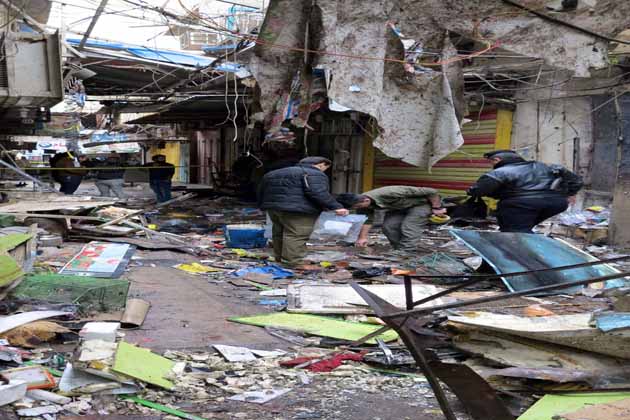 بغداد کے ایک بھیڑبھاڑ والے بازار میں دو دھماکوں میں 25 افراد ہلاک