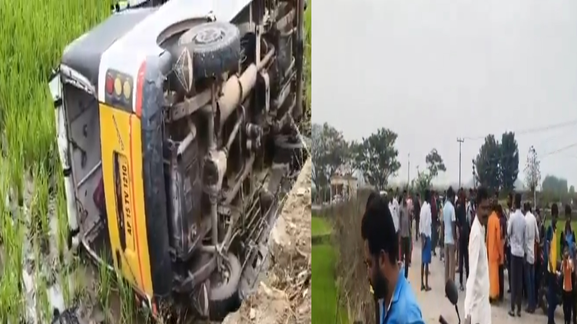 جگتیال ضلع میں اسکول آٹو الٹ گیا، 15 طلبہ سوار، کئی زخمی