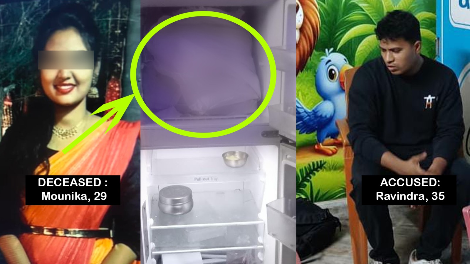 وشاکھاپٹنم میں خاتون کا قتل، لاش کے ٹکڑے کر کے فریج میں رکھ دیے گئے