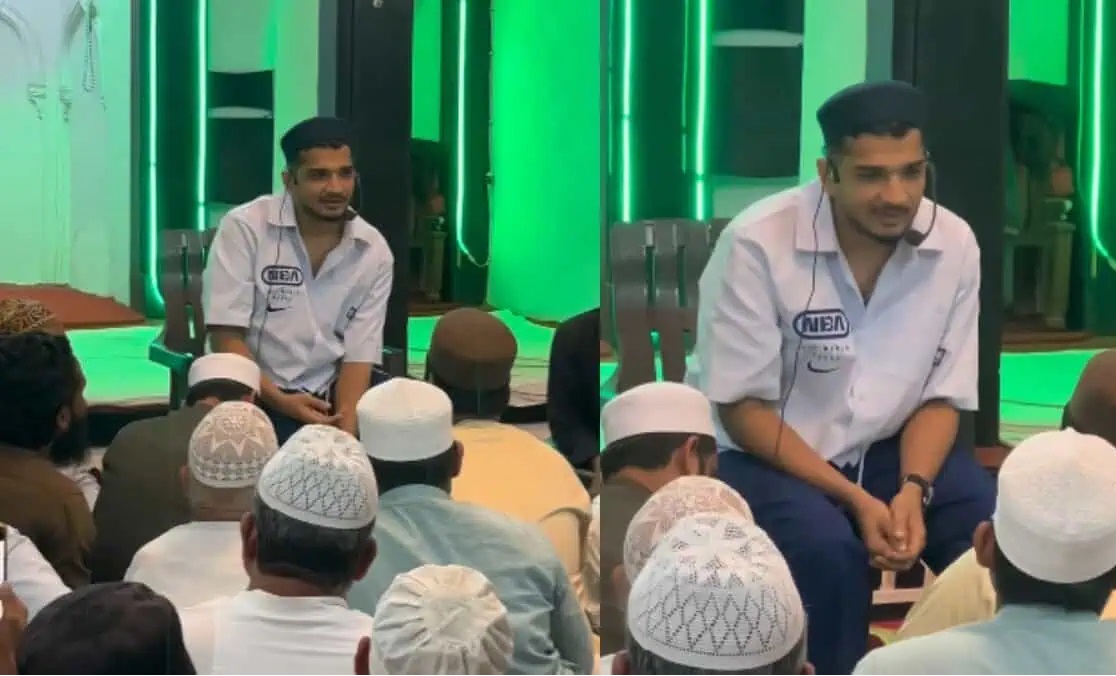 بگ باس 17 کے فاتح منور فاروقی حیدرآباد کی مسجد میں بیان دیتے آئے نظر 