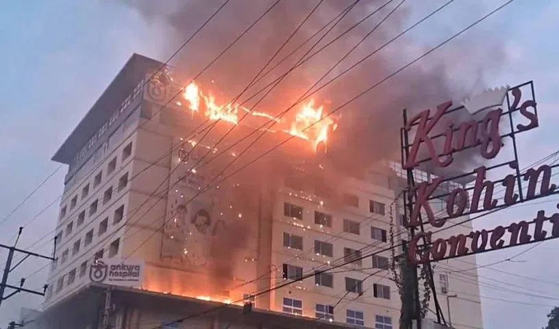 حیدرآباد : گڈی ملکاپور میں انکورا ہاسپٹل میں لگی زبردست آگ