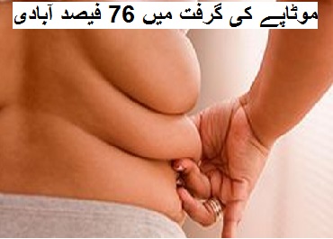 موٹاپے کی گرفت میں 76 فیصد آبادی، صحت کے لئے خطرناک