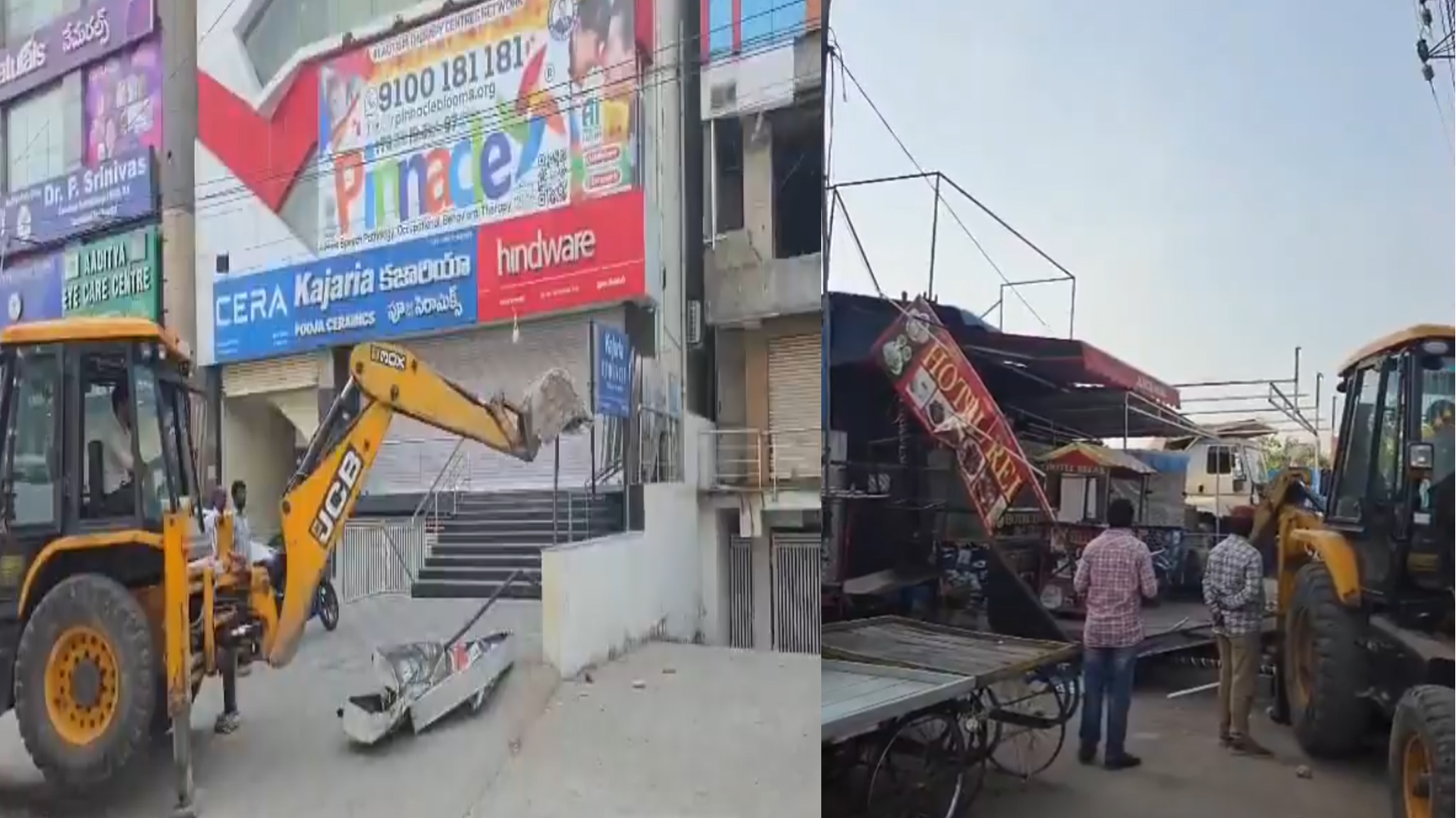 حیدرآباد میں جی ایچ ایم سی کی تجاوزات کے خلاف کارروائی، کئی علاقوں سے غیر قانونی قبضے ختم