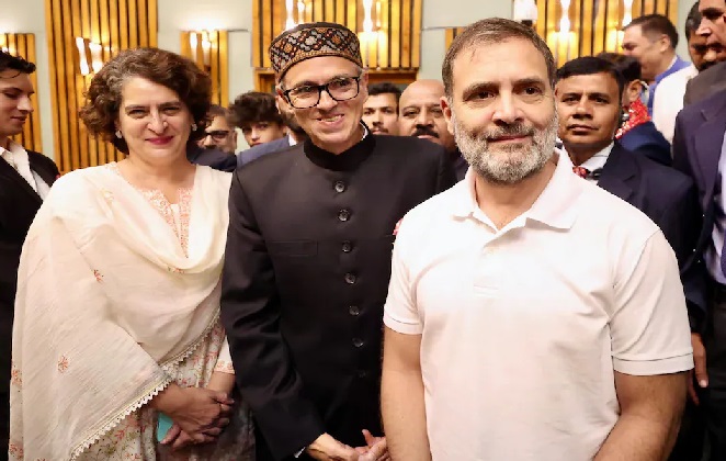 مخلوط حکومت جموں و کشمیر میں لوگوں کے حقوق بحال کرے گی: راہل-پرینکا