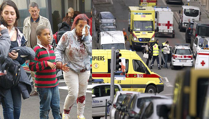 سیریل بم دھماکوں سے دہلی بیلجیم کے دارالحکومت برسلز، ایئر پورٹ اور میٹرو اسٹیشن پر خود کش حملے میں 28 افراد ہلاک