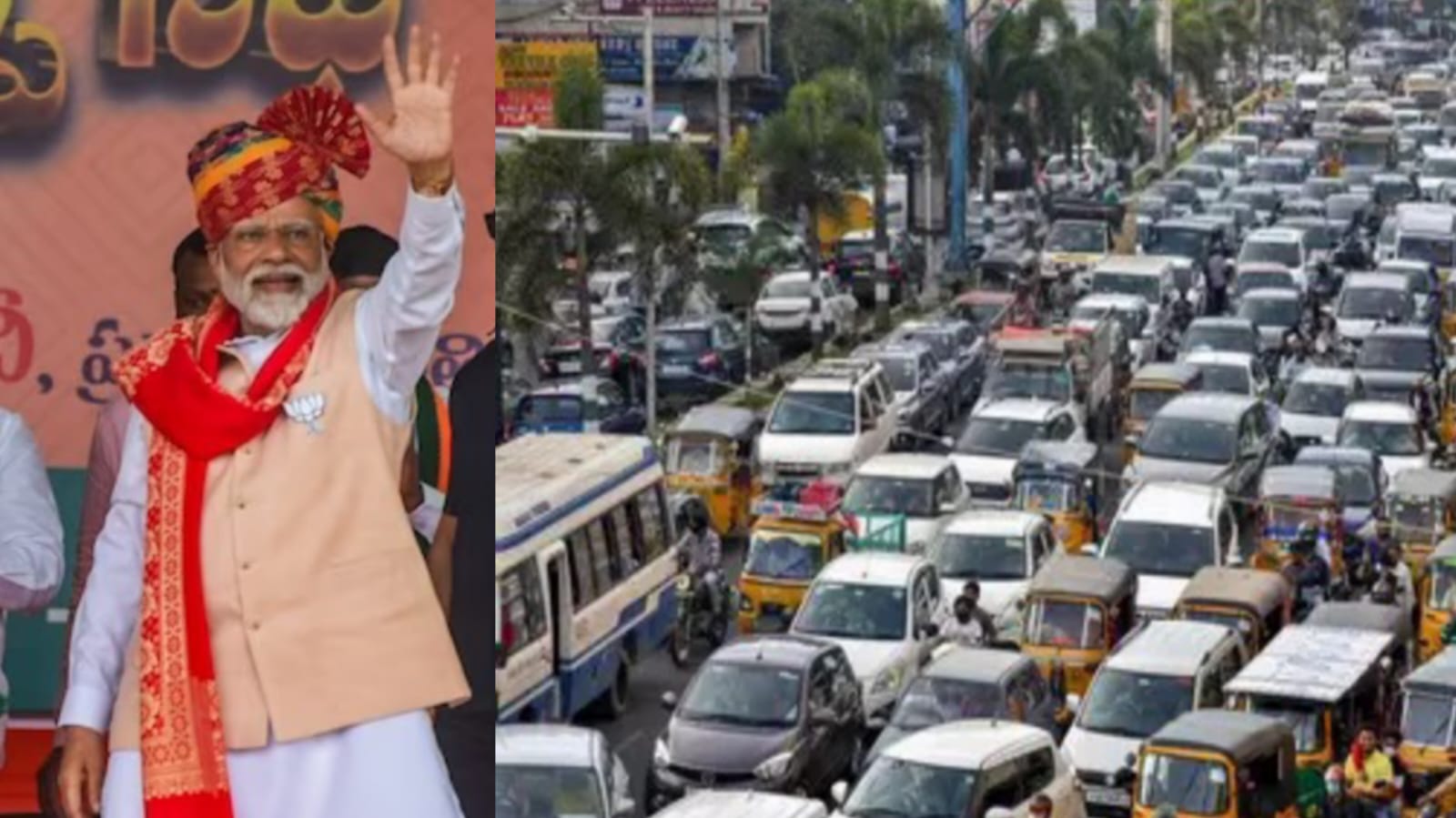 وزیر آعظم نریندر مودی کے دورہ کے پیش نظر حیدرآباد میں ٹریفک پابندیاں