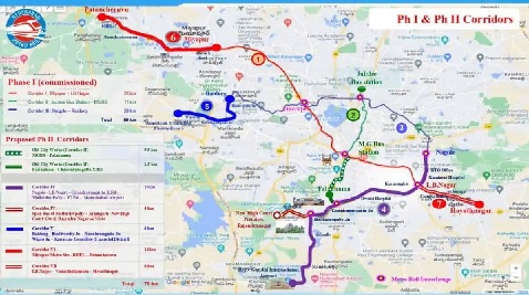 حیدرآباد میٹرو ریل پروجیکٹ کے فیز 2 کے نئے روٹس کو دی گئی حتمی شکل