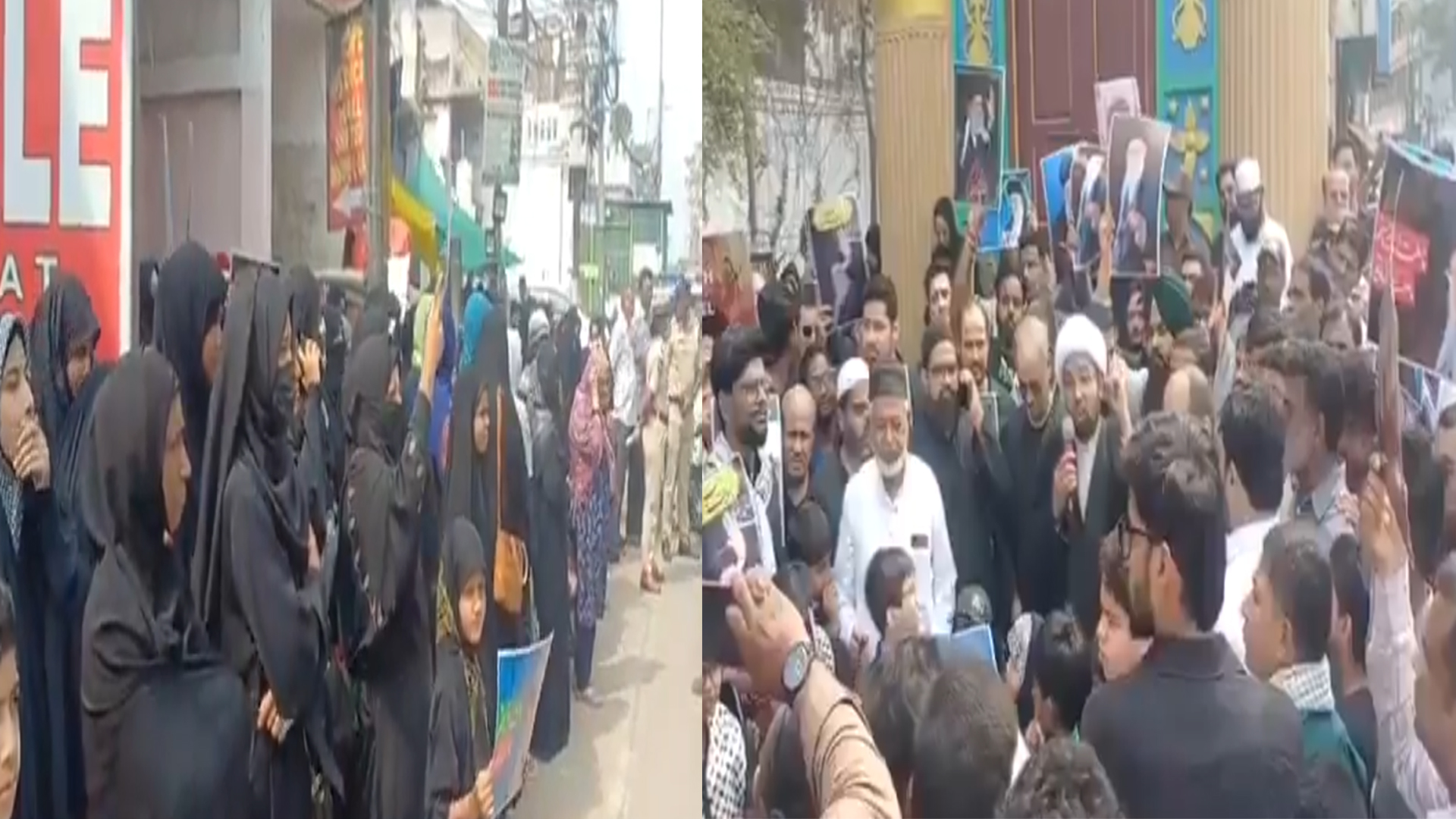 آیت اللہ علی خامنہ ای کی وفات پر حیدرآباد کے پرانے شہر میں شیعہ برادری کا پُرامن احتجاجی مظاہرہ