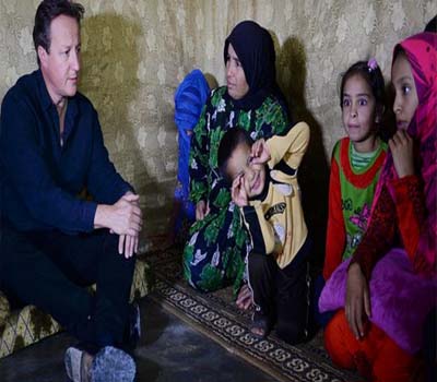 شامی مہاجرین کیمپ پر پہنچے برطانوی وزیراعظم ڈیوڈ کیمرون
