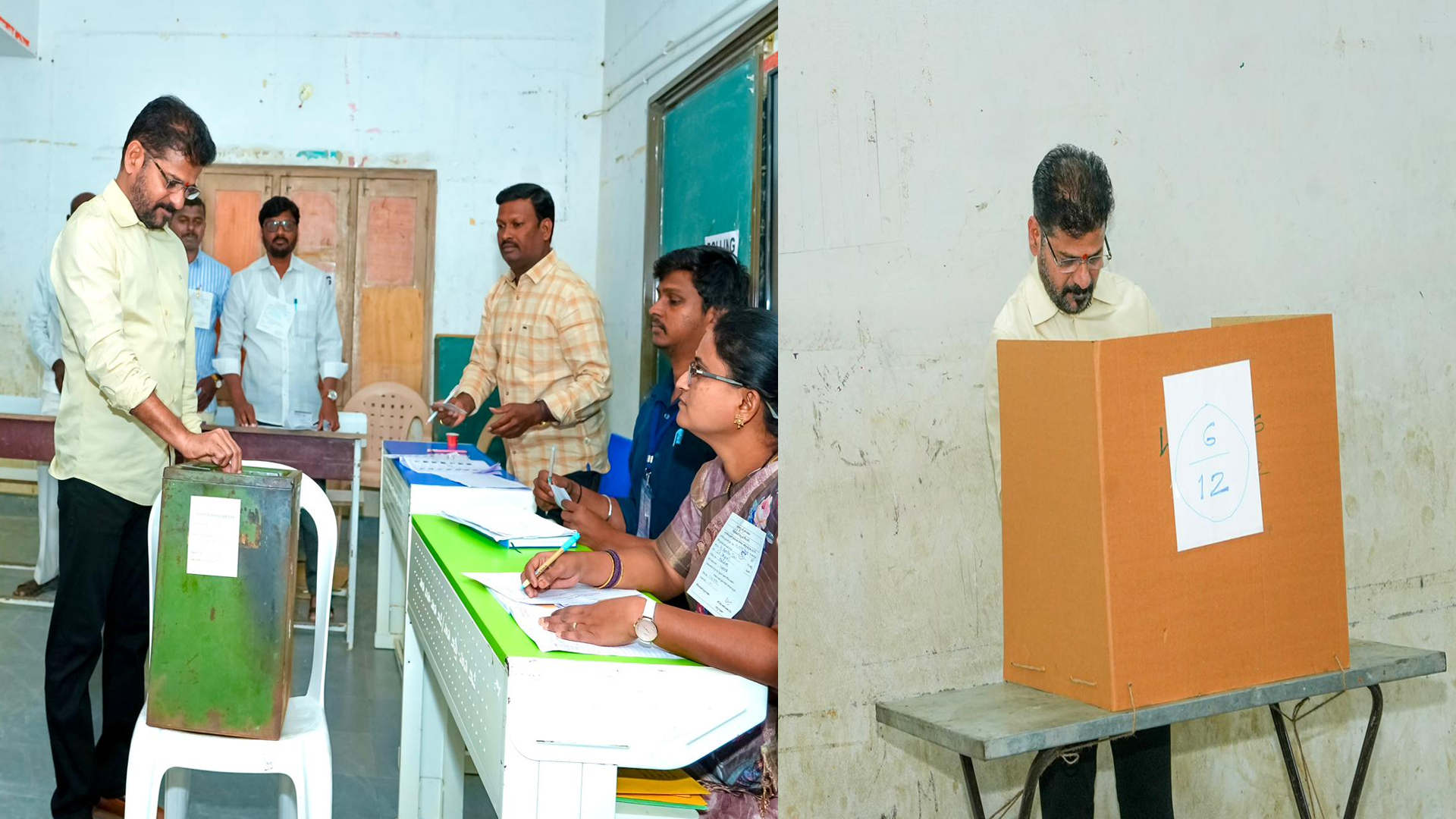 تلنگانہ میونسپل انتخابات: چیف منسٹر ریونت ریڈی نے کوڑنگل میں ووٹ ڈالا