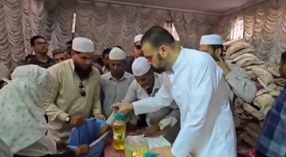 حیدرآباد: مجلس کی جانب سے مستحق خاندانوں میں راشن کٹس کی تقسیم