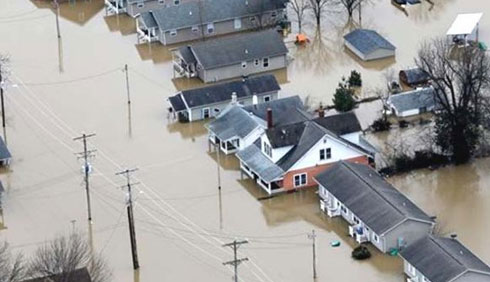 امریکا کی تین ریاستوں میں بارشوں اور سیلاب سے تباہی   