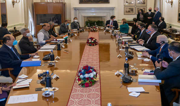 ہندستان۔ امریکہ کے مابین اہم دفاعی معاہدہ بی ای سی اے پر دستخط