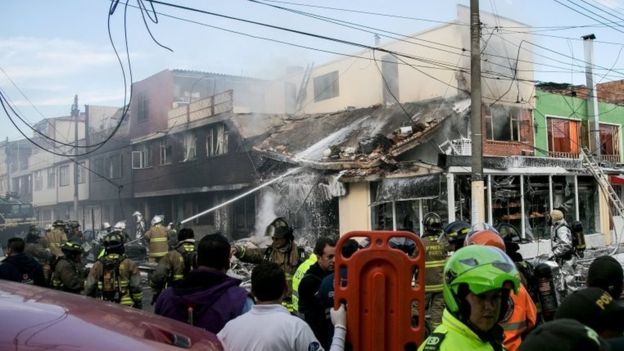 کولمبیا میں چھوٹا طیارہ گر کر تباہ، 4 ہلاک اور 12 زخمی