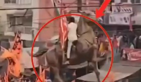 کولکتہ میں سبھاش چندر بوس کے مجسمے پر بی جے پی کا جھنڈا لہرانے پر شدید تنقید