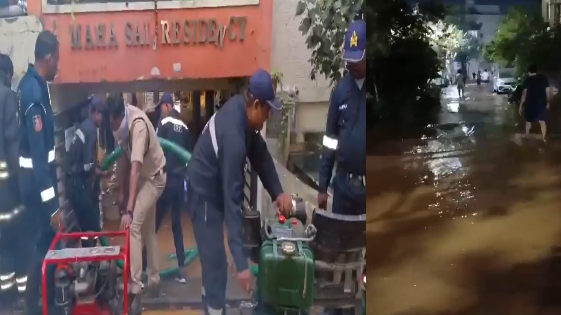 حیدرآباد: منیکونڈا میں منجیرا پائپ لائن پھٹ گئی، اپارٹمنٹس اور گاڑیاں زیرِ آب