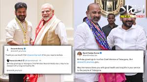 وزیراعظم مودی اور بنڈی سنجے کی جانب سے چیف منسٹر ریونت ریڈی کو سالگرہ کی مبارکباد