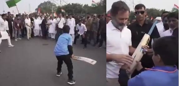 تلنگانہ میں بھارت جوڑو یاترا جاری۔راہل گاندھی نے کرکٹ کھیلی