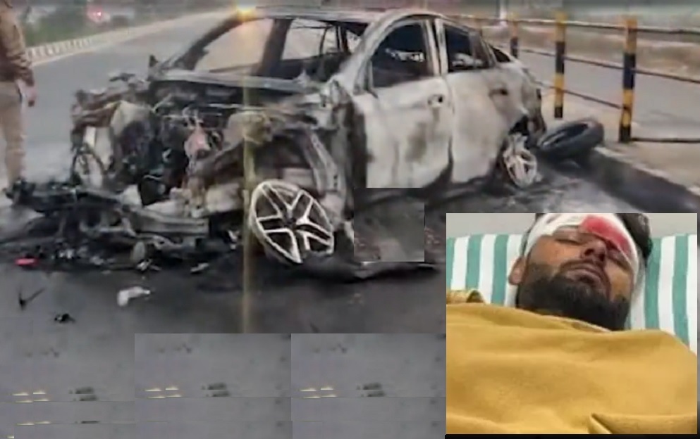 کرکٹر رشبھ پنت سڑک حادثے میں زخمی، گاڑی میں آگ لگی