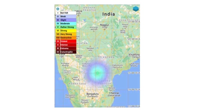 تلنگانہ کے ضلع ناگرکرنول میں زلزلے کا ہلکا جھٹکا
