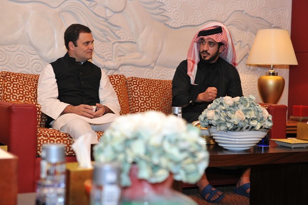 بحرین کے پرنس شیخ خالد سے راہل گاندھی نے کی ملاقات