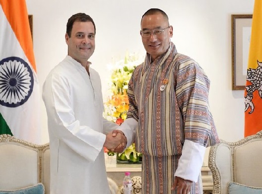 راہل گاندھی سے بھوٹان کے وزیر اعظم کی ملاقات