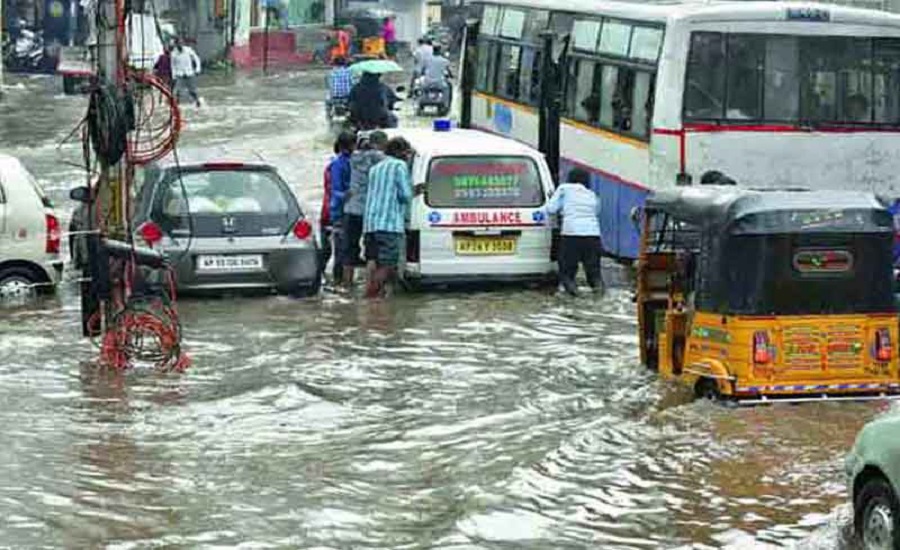 حیدرآباد میں 100سال کی سب سے زیادہ بارش ریکارڈ