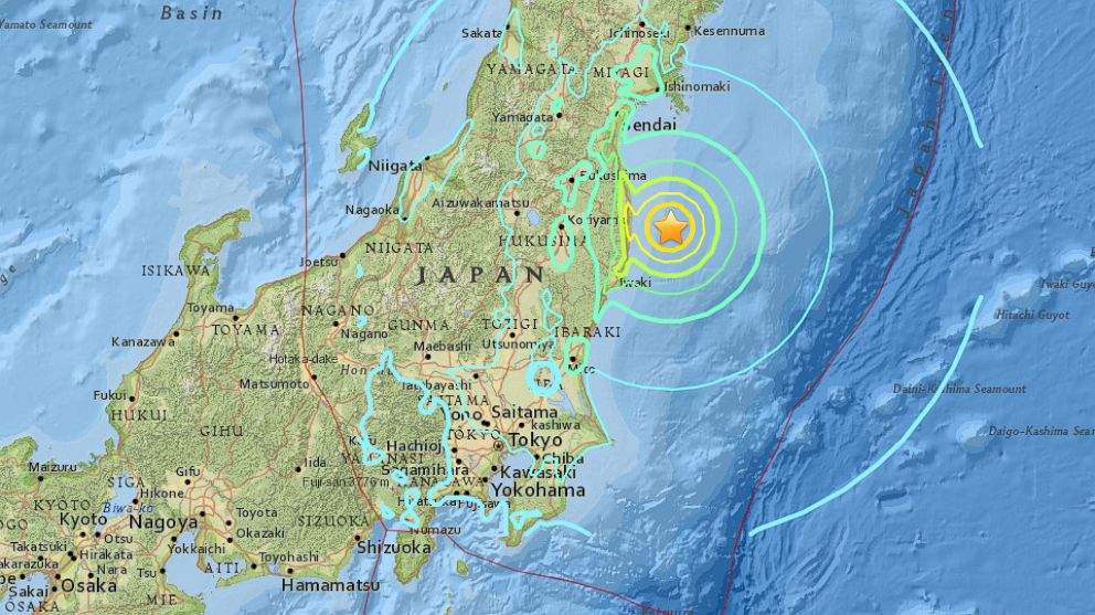 مشرقی جاپان میں 6.4 شدت کے زلزلے کے جھٹکے