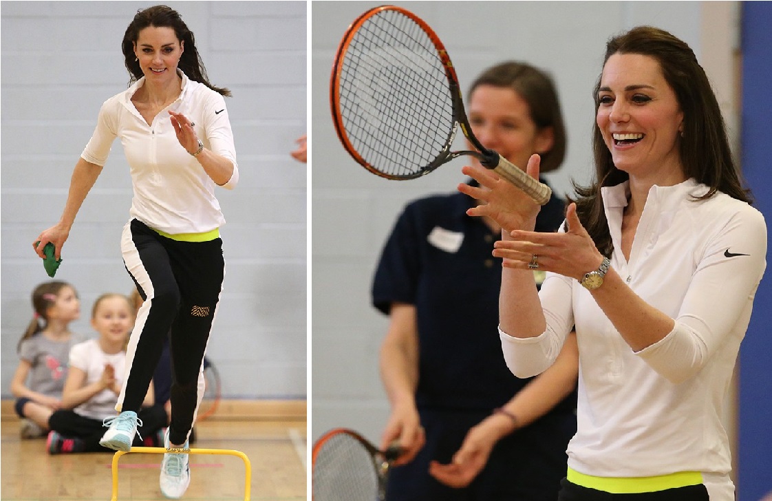 ننھے بچوں کے ساتھ ٹینس کھیلنے پہنچی شہزادی کیٹ مڈلٹن