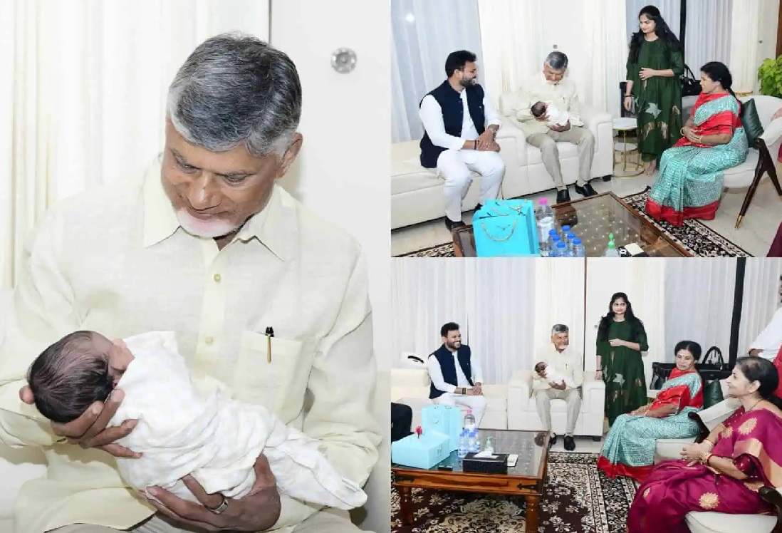چندرا بابو نائیڈو کا دورہ دہلی، مرکزی وزیر کے نومولود بچہ کے ساتھ تصویریں وائرل